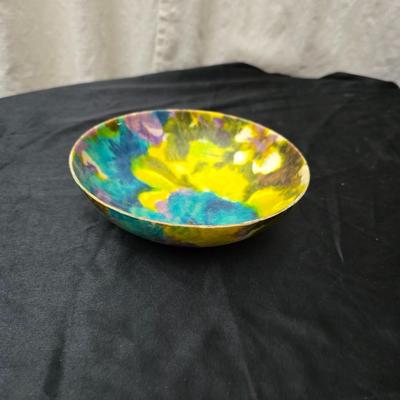 Matching Mid-century floral trio - fiberglass tray with chip and dip bowls
