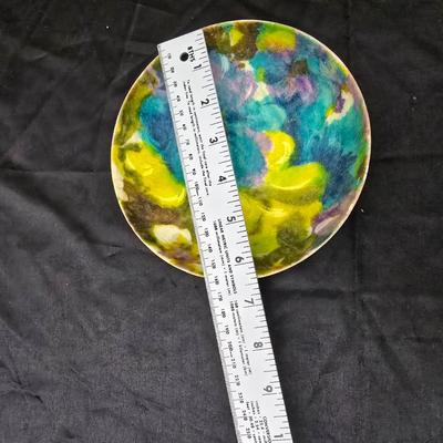 Matching Mid-century floral trio - fiberglass tray with chip and dip bowls
