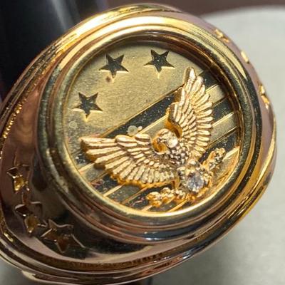 Eagle On Diamond Men’s Ring Sterling w 10k Gold Wash size 13