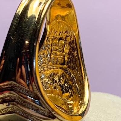 Eagle On Diamond Men’s Ring Sterling w 10k Gold Wash size 13