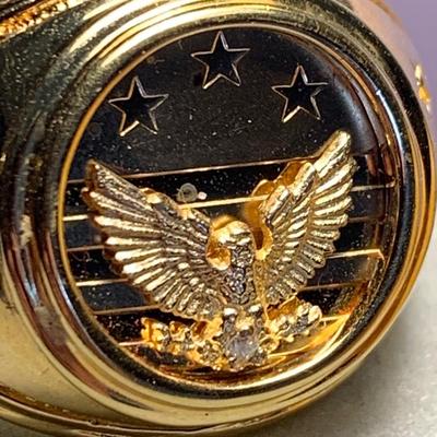 Eagle On Diamond Men’s Ring Sterling w 10k Gold Wash size 13