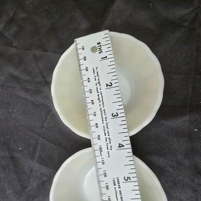 Vintage FireKing Mcdonalds mugs and three small FireKing bowls