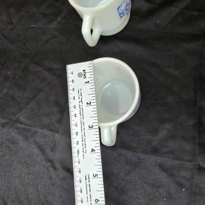 Vintage FireKing Mcdonalds mugs and three small FireKing bowls