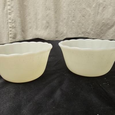 Vintage FireKing Mcdonalds mugs and three small FireKing bowls