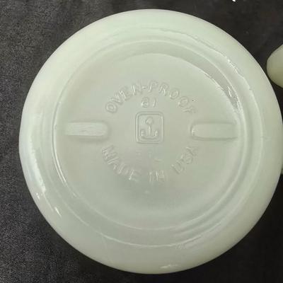 Vintage FireKing Mcdonalds mugs and three small FireKing bowls