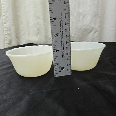 Vintage FireKing Mcdonalds mugs and three small FireKing bowls