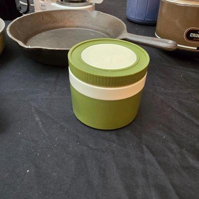 Perfect kitchen accessories for the camper! small coffee pot, cast iron frying pan, water thermos, egg organization and more