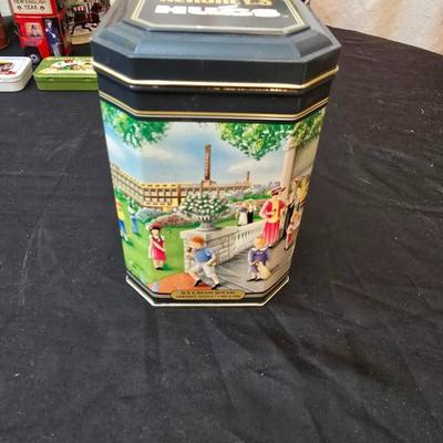 Vintage collectible and new Tins - campfire girls tin with blue bird pin - tea containers - vintage coffee and more