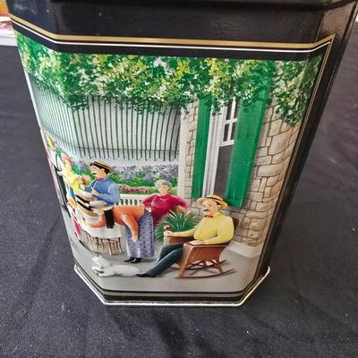 Vintage collectible and new Tins - campfire girls tin with blue bird pin - tea containers - vintage coffee and more
