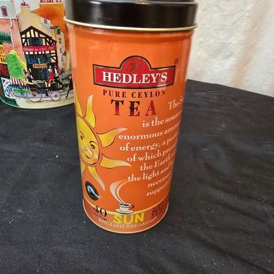 Vintage collectible and new Tins - campfire girls tin with blue bird pin - tea containers - vintage coffee and more