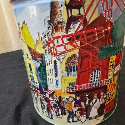 Vintage collectible and new Tins - campfire girls tin with blue bird pin - tea containers - vintage coffee and more