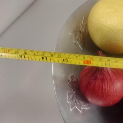 Vintage West Bend Aluminum Centerpiece Bowl with Decorative Fruit- Approx 13 1/2" in Diameter