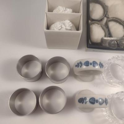 Collection of Napkin Rings- Assorted Materials and Makers