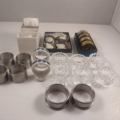 Collection of Napkin Rings- Assorted Materials and Makers