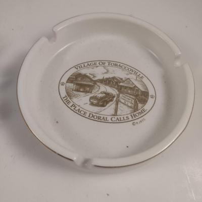Pair of Ashtrays- One Village of Tobaccoville Ceramic