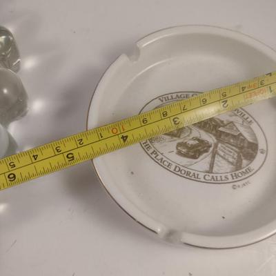Pair of Ashtrays- One Village of Tobaccoville Ceramic