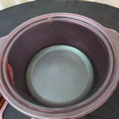Vintage Corning ware Visions cranberry 3.5L dutch oven stock pot