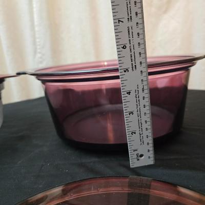Vintage Corning ware Visions cranberry 3.5L dutch oven stock pot