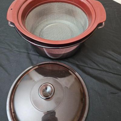 Vintage Corning ware Visions cranberry 3.5L dutch oven stock pot