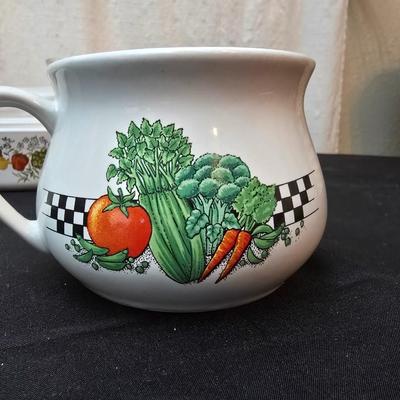 Corning ware spice life covered dish with condiment set - and other "vegetable themed" cookware