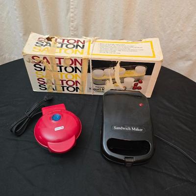 Salton Yogurt maker - one serving sandwich maker - and one serving waffle maker