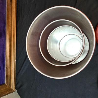 Vintage metal kitchen canister set with wall art and a electric warm - o - tray food warmer