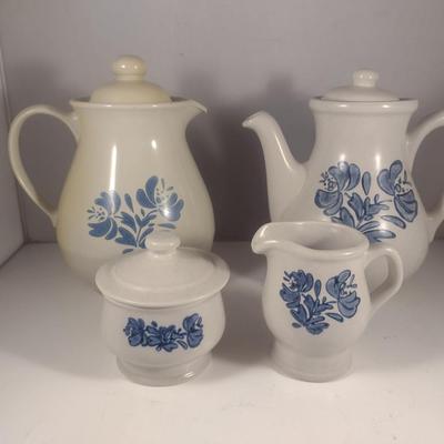 Pfaltzgraff Yorktowne Coffee Pot, Insulated Plastic Carafe, Creamer, and Covered Sugar Bowl