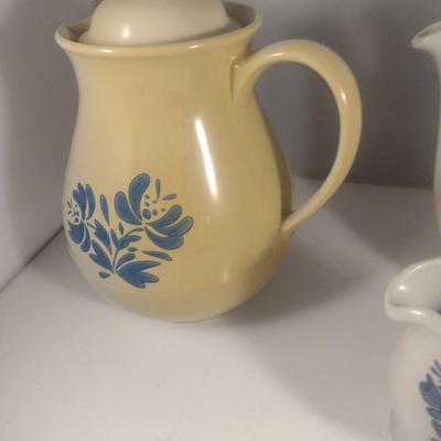 Pfaltzgraff Yorktowne Coffee Pot, Insulated Plastic Carafe, Creamer, and Covered Sugar Bowl