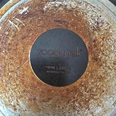 Good cook pan set and a silicone hot pad