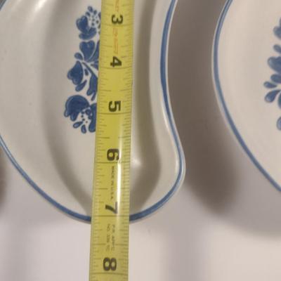 Pfaltzgraff Yorktowne Pottery Small Dish Collection- Relish, Crescent Shaped Salad, Corn Holders, Oval Scalloped Plates