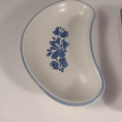 Pfaltzgraff Yorktowne Pottery Small Dish Collection- Relish, Crescent Shaped Salad, Corn Holders, Oval Scalloped Plates