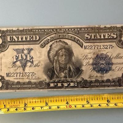 Very Rare 1899 5 Dollar Silver Certificate Chief Note