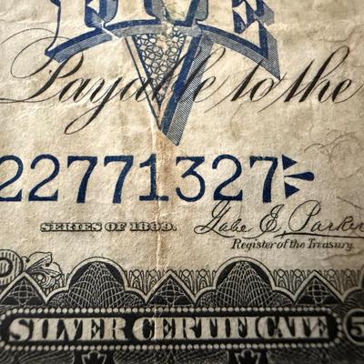 Very Rare 1899 5 Dollar Silver Certificate Chief Note