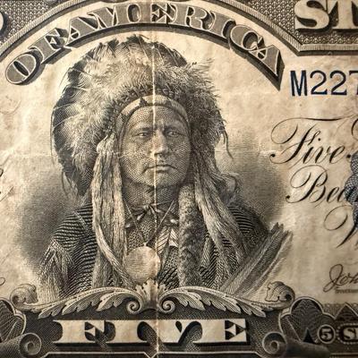Very Rare 1899 5 Dollar Silver Certificate Chief Note