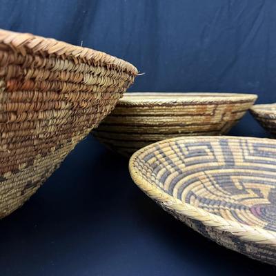 4 Large Native American Handmade Baskets