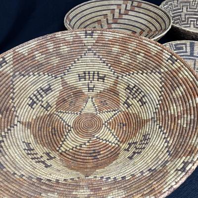 4 Large Native American Handmade Baskets