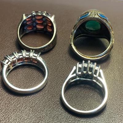 Sterling Estate Rings Lot Size 7,7,7,8