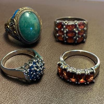 Sterling Estate Rings Lot Size 7,7,7,8
