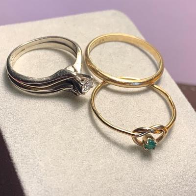 14k Ring Lot - 4.9 grams total lot weight size 4,7,7
