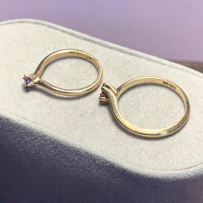 TWO 10k Yellow Gold Rings - 2.2 grams size 2.5, 5