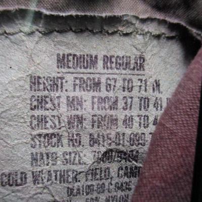 Sale Photo Thumbnail #2496: Cold Weather Field Camo Coat Size Medium Regular