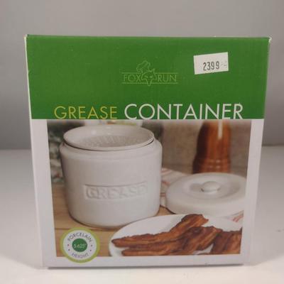 Ceramic Grease Container with Strainer- New in Box