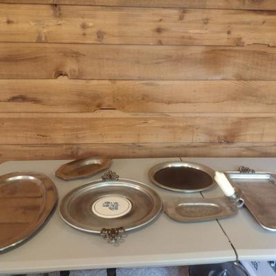 Assorted Metal Serving Trays