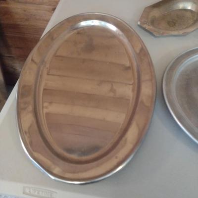 Assorted Metal Serving Trays