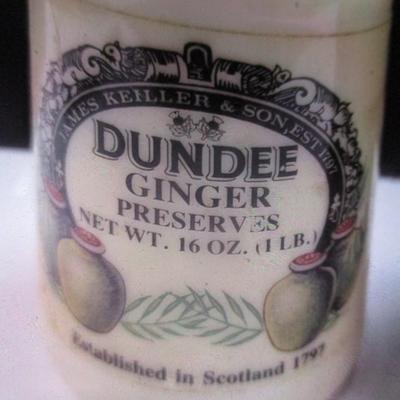 James Keiller & Son's Dundee Ginger Preserves & Orange Marmalade Jars With Lids #9