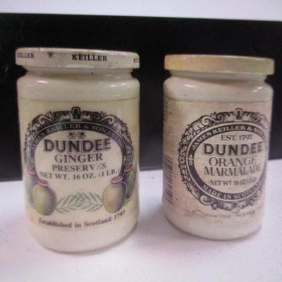 James Keiller & Son's Dundee Ginger Preserves & Orange Marmalade Jars With Lids #9