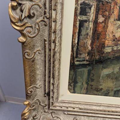 Artist Gregorio Mariani Italian Painting With Custom Ornate Frame