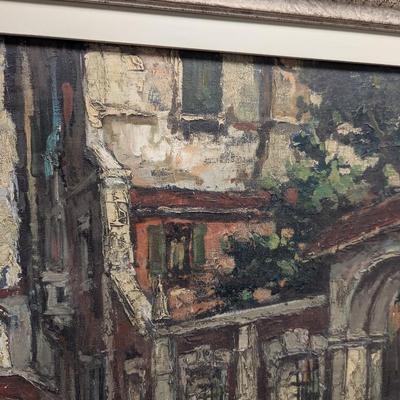 Artist Gregorio Mariani Italian Painting With Custom Ornate Frame
