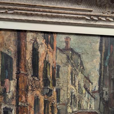 Artist Gregorio Mariani Italian Painting With Custom Ornate Frame
