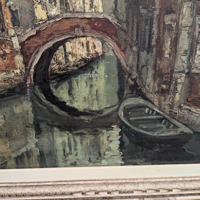 Artist Gregorio Mariani Italian Painting With Custom Ornate Frame